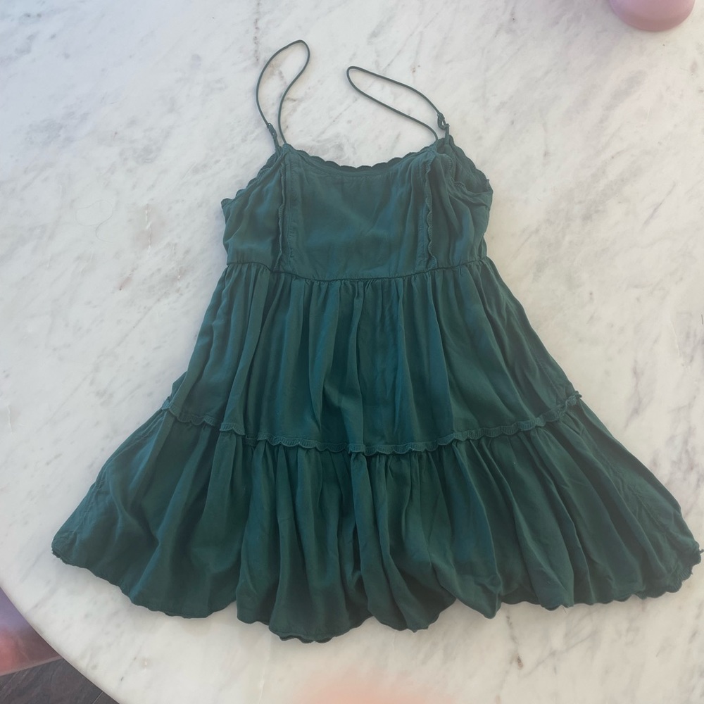 urban outfitters forest green babydoll dress - Picture 2 of 4